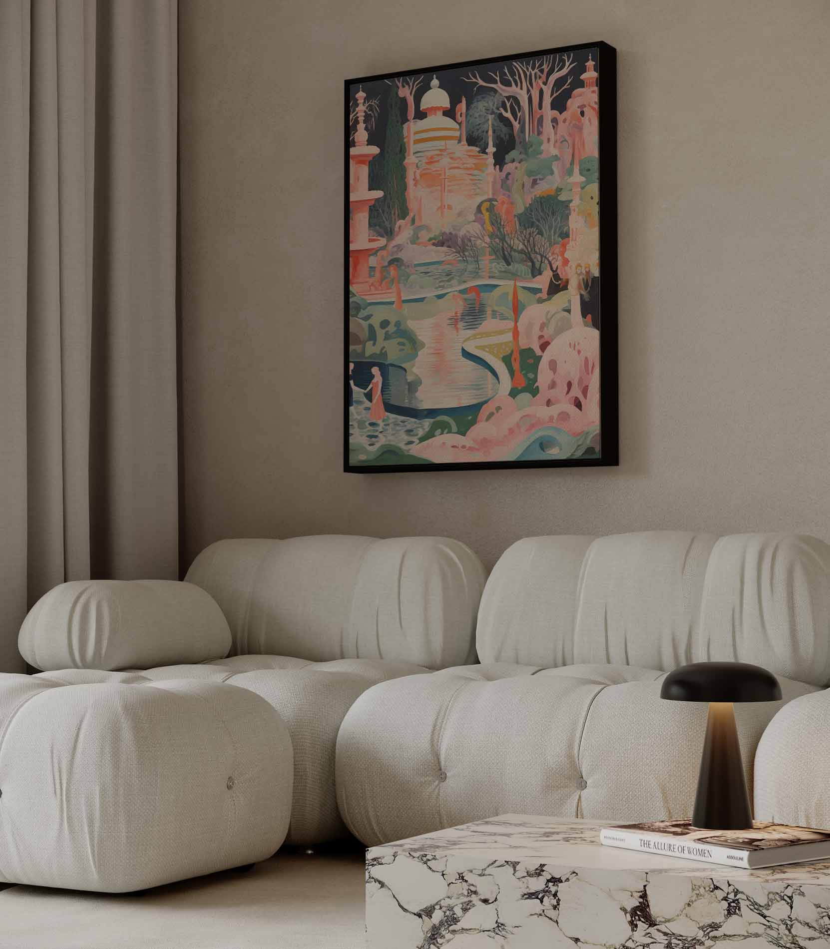 Droomachtig Fantasielandschap Kunstwerk-canvas-dibond-plexiglas-wanddecoratie-WallArtistic