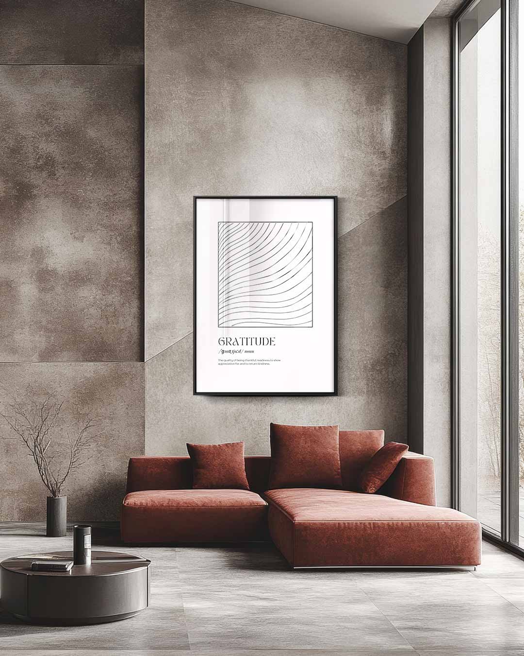 Dankbaarheid Lijntjeskunst Kunstwerk-canvas-dibond-plexiglas-wanddecoratie-WallArtistic