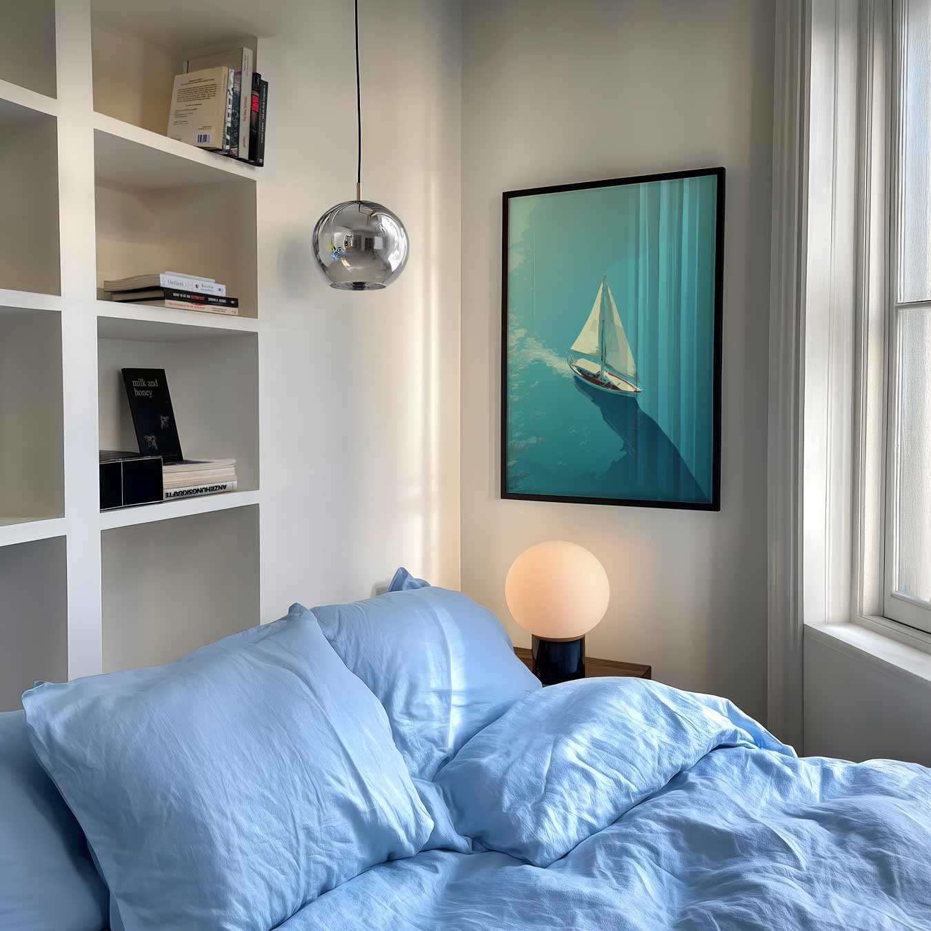 Zeilboot in de Zonsondergang Poster-WallArtistic