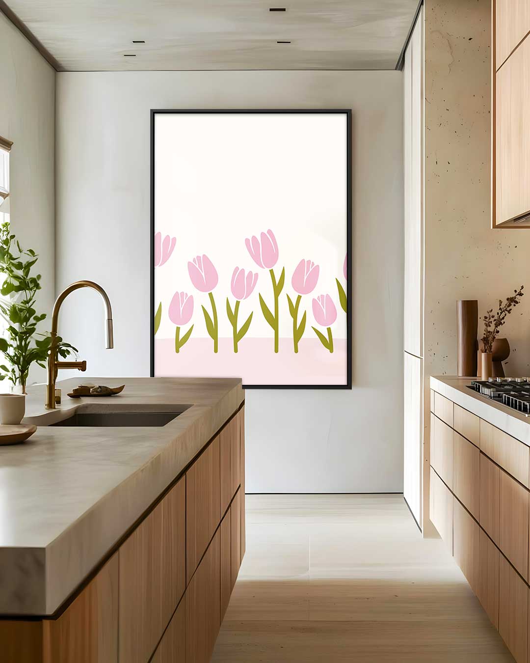 Zacht Roze Tulpenveld Kunstwerk-canvas-dibond-plexiglas-wanddecoratie-WallArtistic