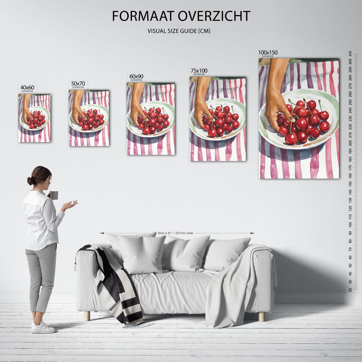 Kersen op tafel Kunstwerk