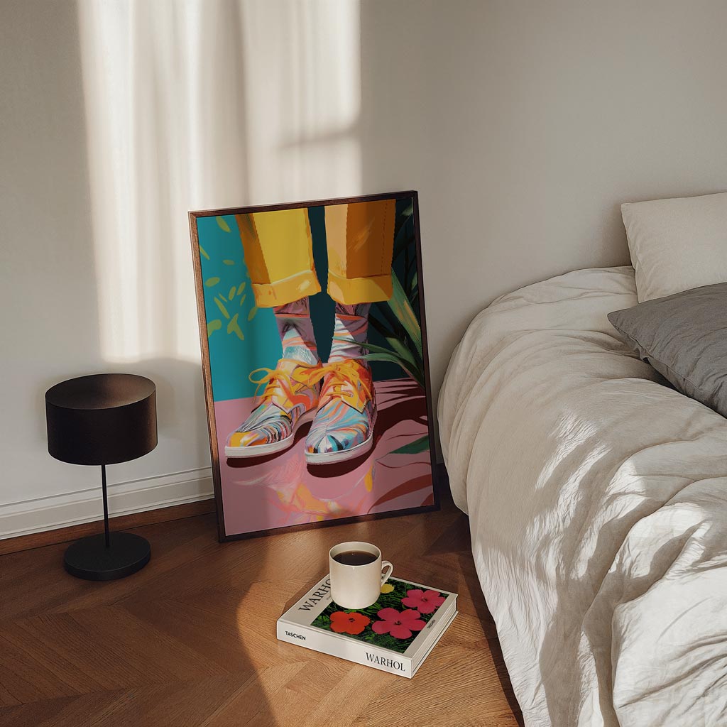 Kleurrijke Kunstzinnige Schoenvibes Poster-WallArtistic