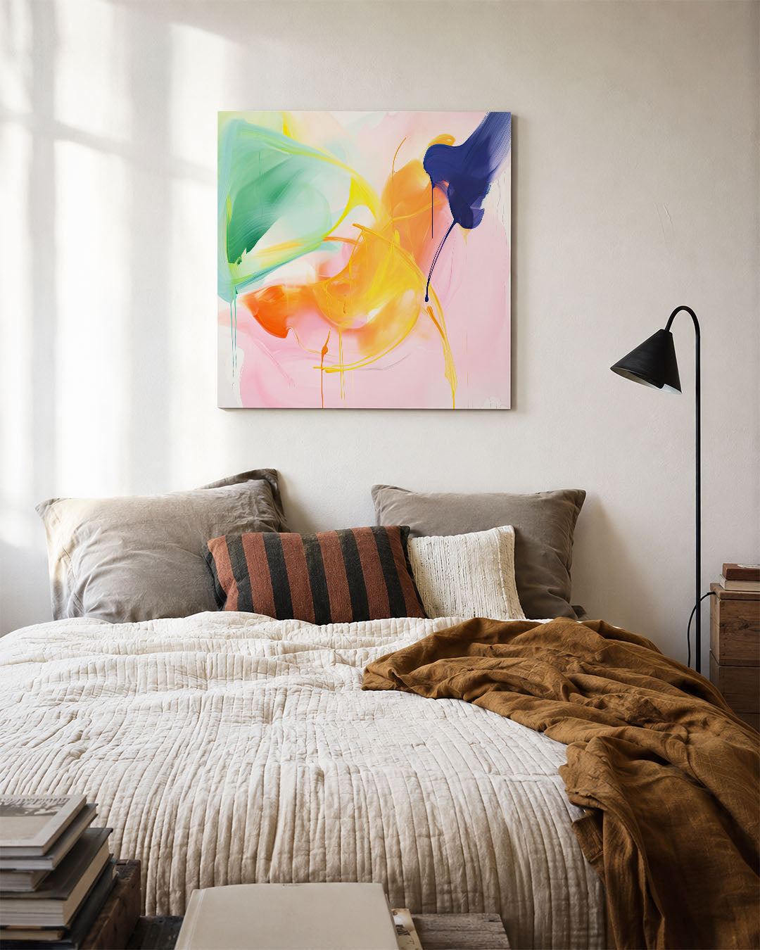 Dynamische kleurenexplosie Kunstwerk