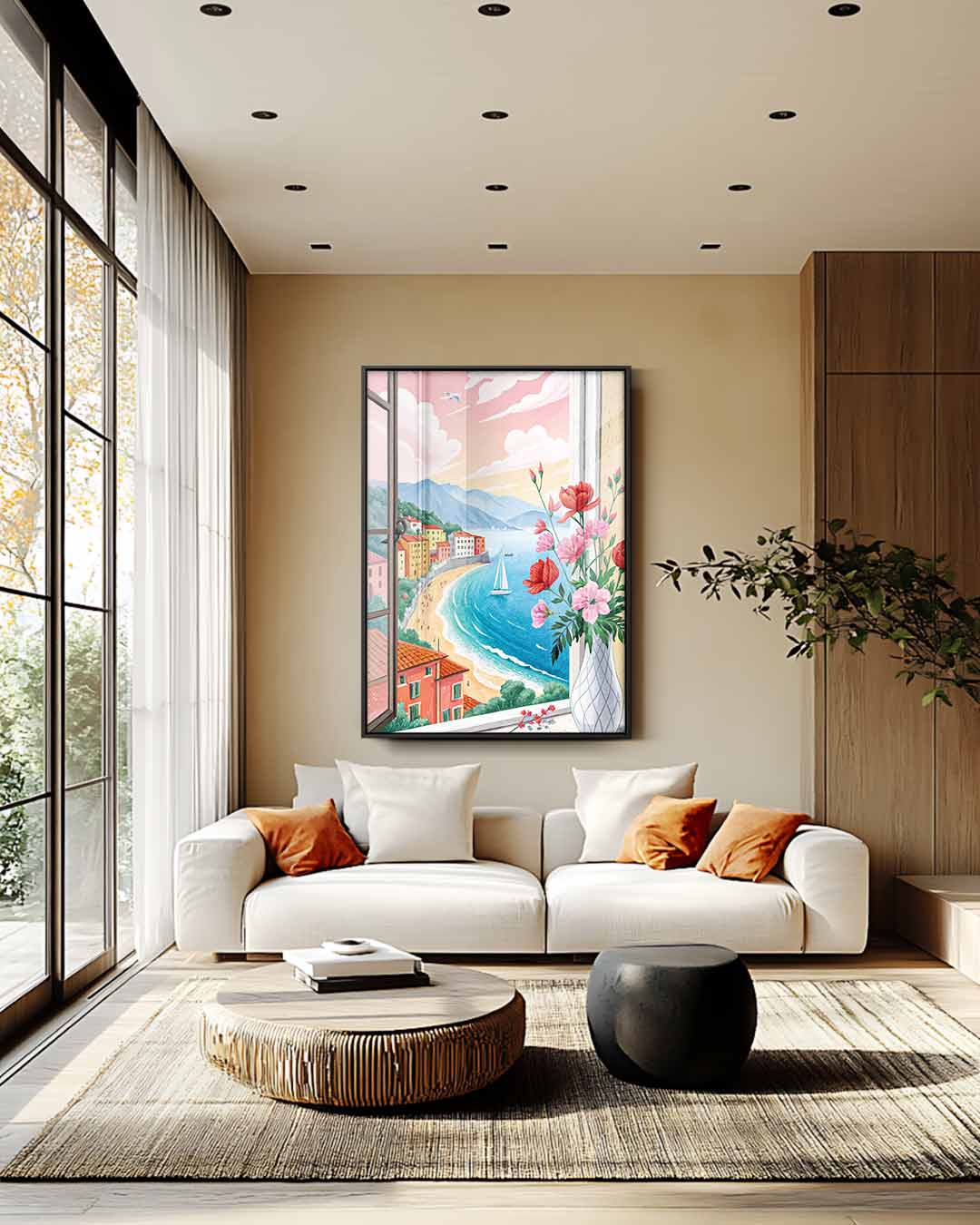 Uitzicht op de Middellandse Zee Kunstwerk-canvas-dibond-plexiglas-wanddecoratie-WallArtistic