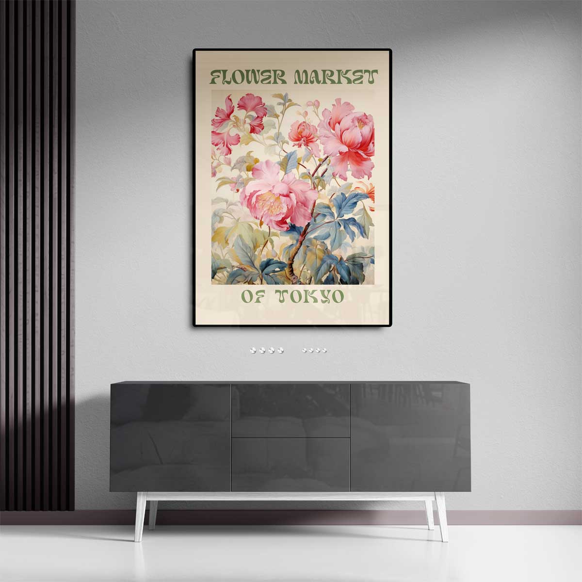 Bloemenmarkt van Tokio Kunstwerk-canvas-dibond-plexiglas-wanddecoratie-WallArtistic
