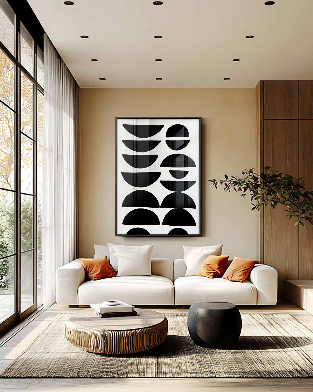 Abstract Meetkundig Patroon Kunstwerk-canvas-dibond-plexiglas-wanddecoratie-WallArtistic