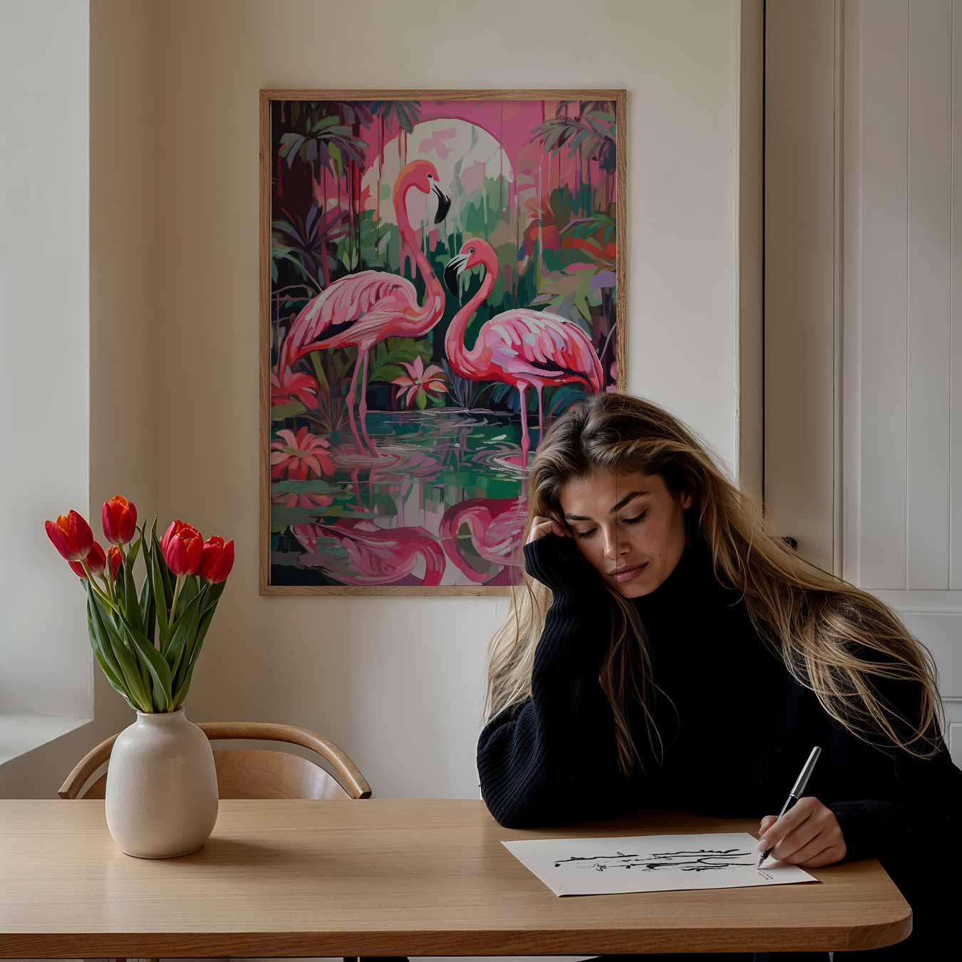 Tropische Flamingo Serenade Poster