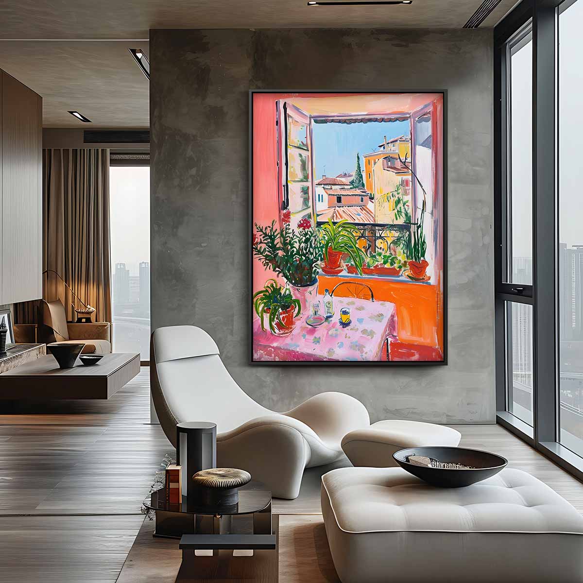 Zonovergoten Venster Kunstwerk-canvas-dibond-plexiglas-wanddecoratie-WallArtistic