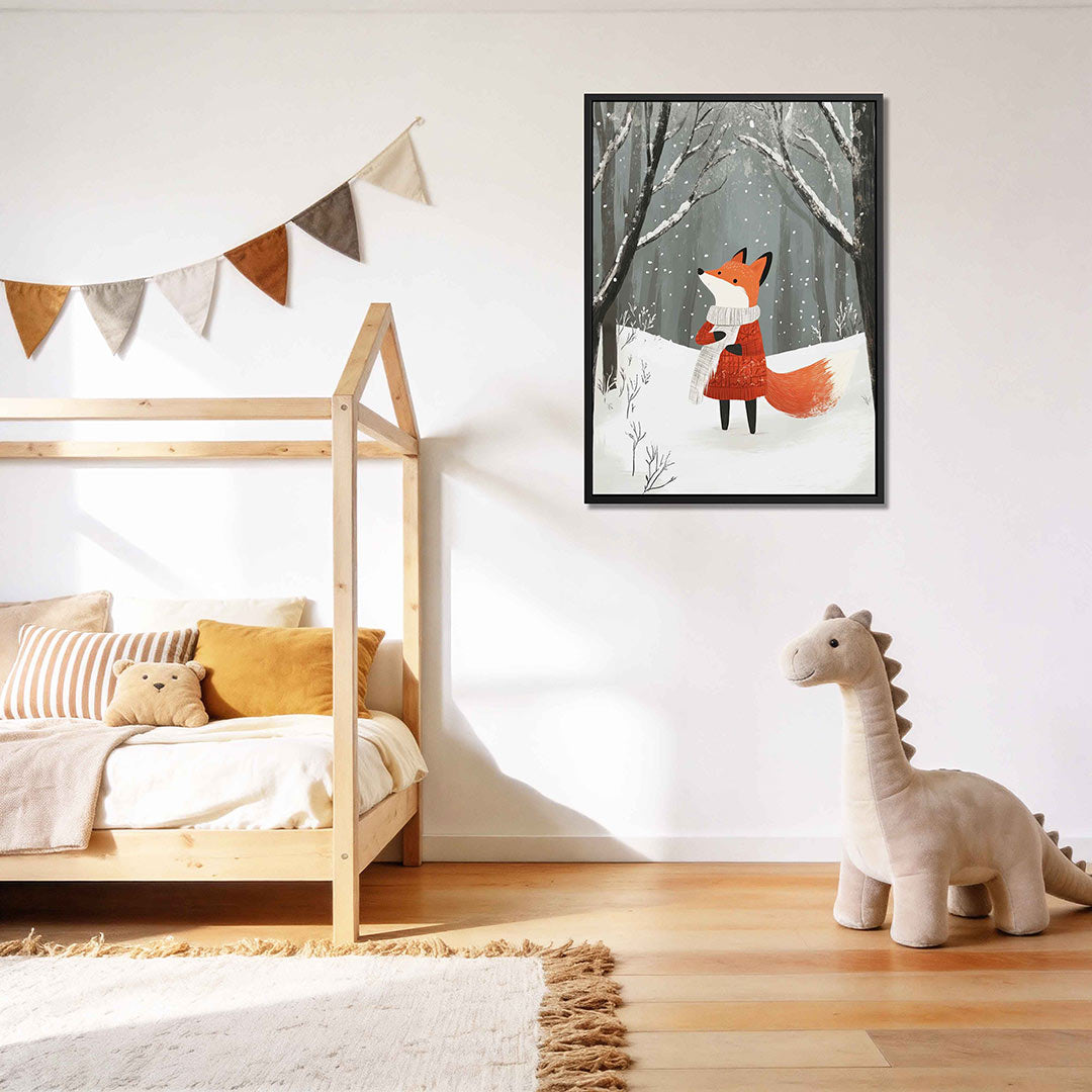 Vos in winterbos Kunstwerk