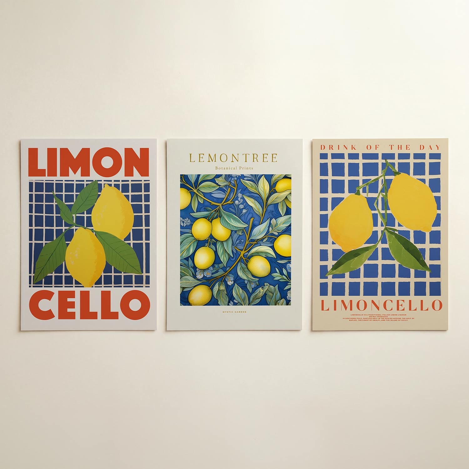 Citrus en ruiten Posterset