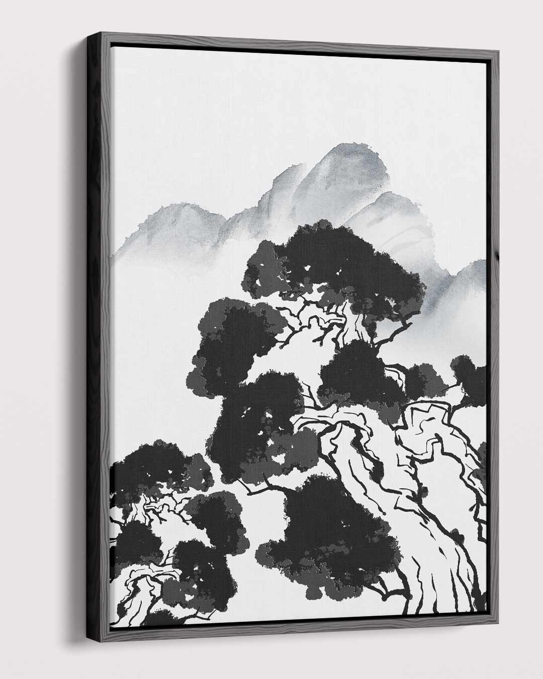 Berglandschap in Oosterse Stijl Kunstwerk-canvas-dibond-plexiglas-wanddecoratie-WallArtistic