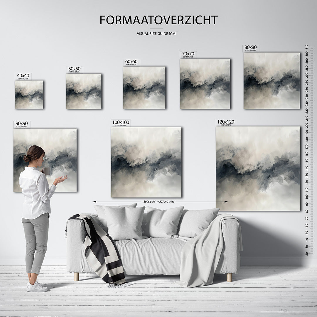 Vloeiende grijstinten Kunstwerk