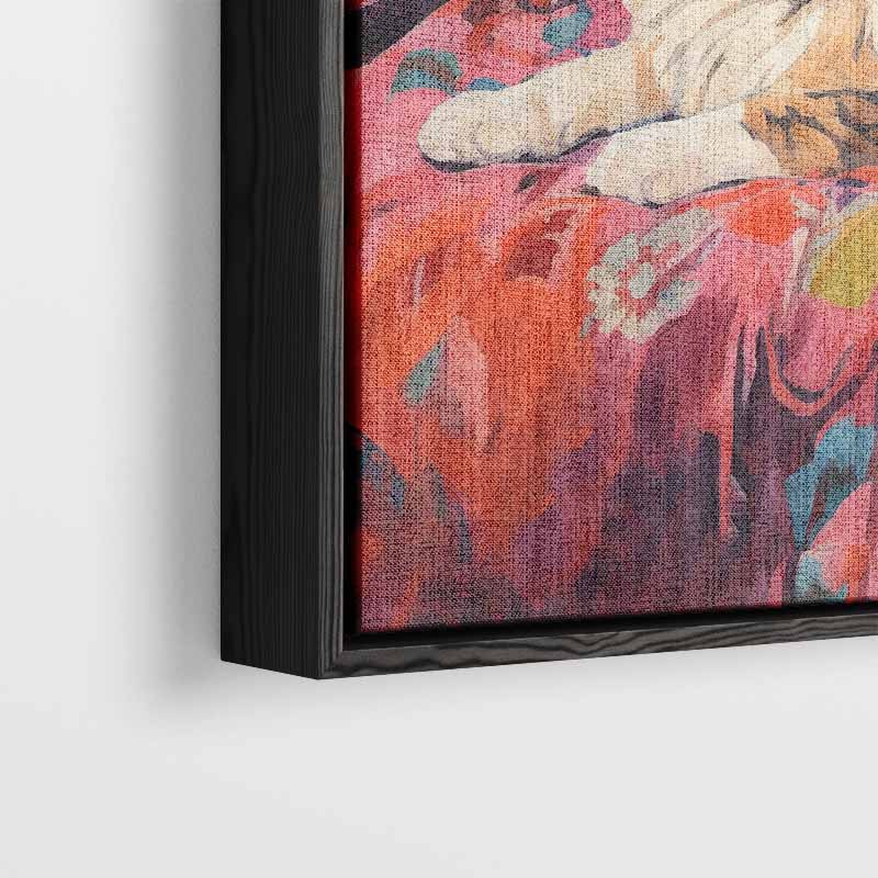 Kat op Bloemenbank Kunstwerk-canvas-dibond-plexiglas-wanddecoratie-WallArtistic