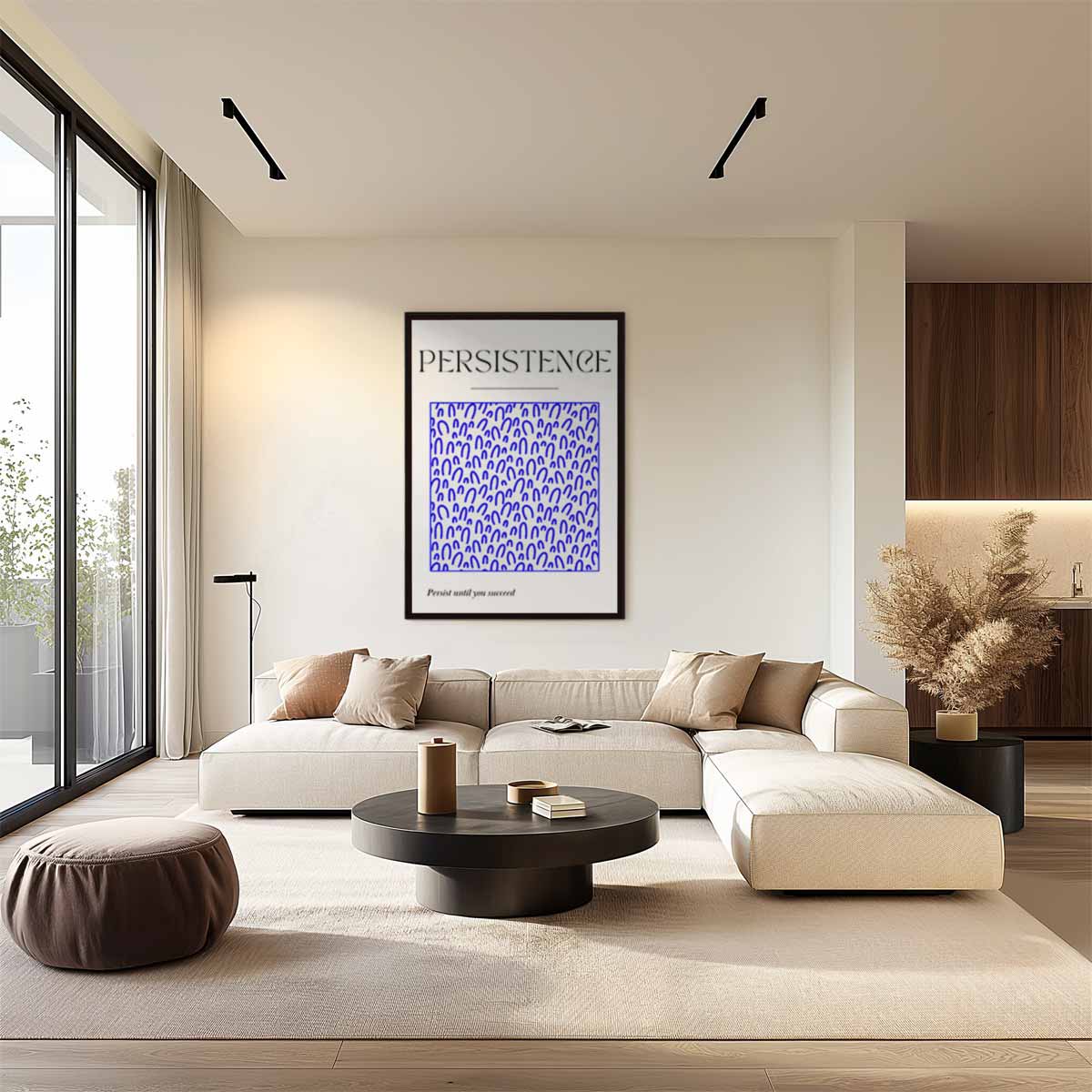 Doorzettingsvermogen in Blauw Kunstwerk-canvas-dibond-plexiglas-wanddecoratie-WallArtistic
