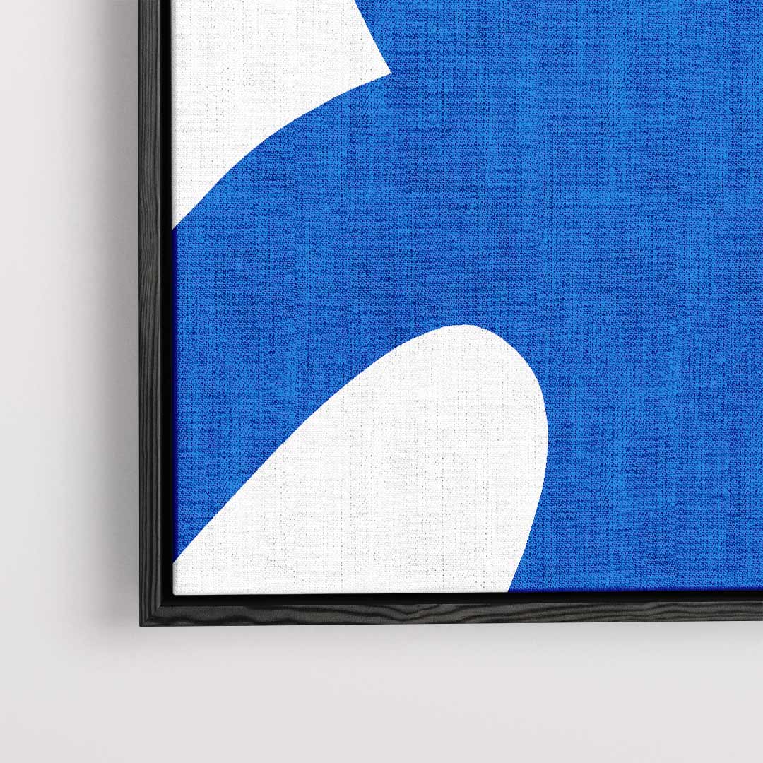 Dynamische Blauwe Krabbels Kunstwerk-canvas-dibond-plexiglas-wanddecoratie-WallArtistic