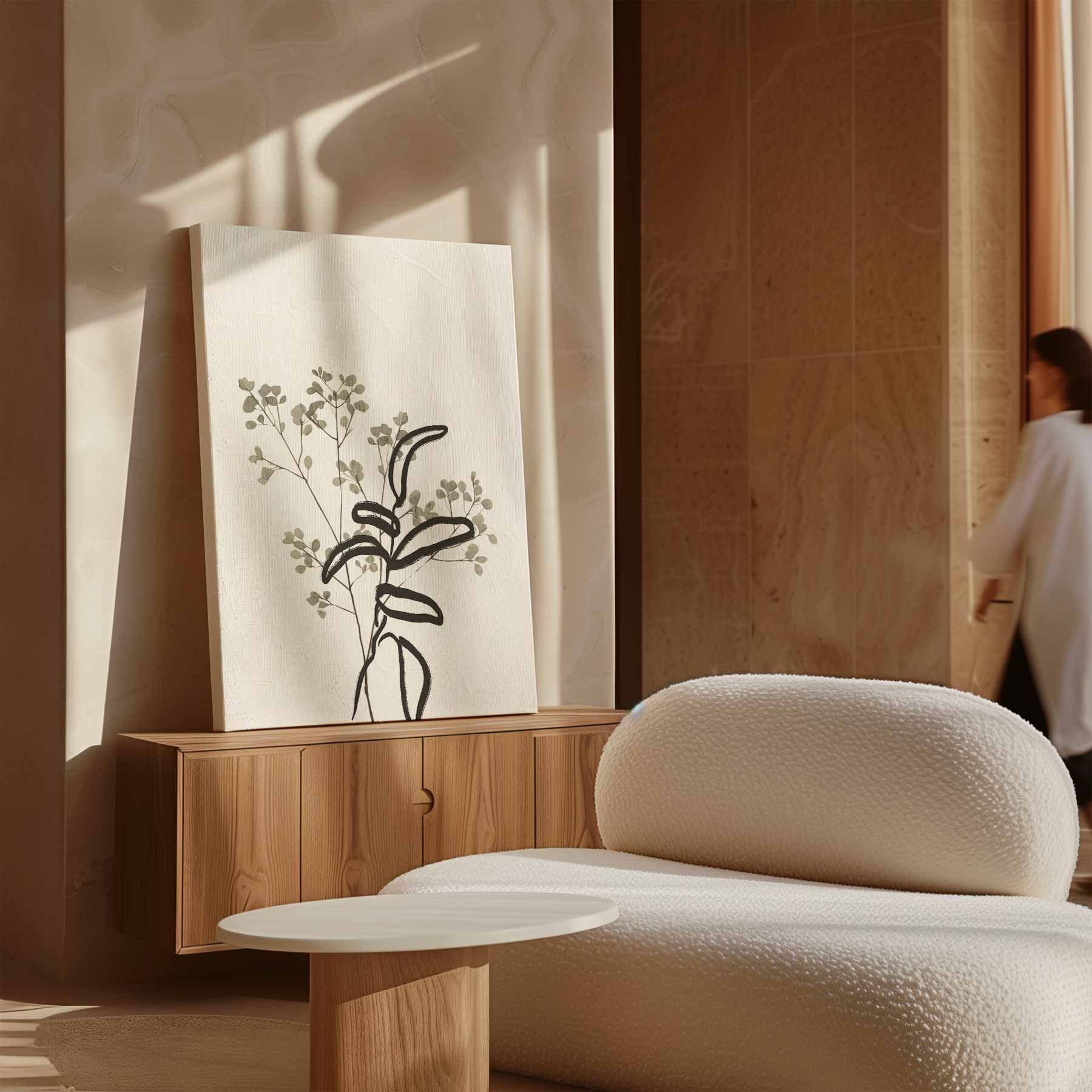 Minimalistische Botanische Illustratie Kunstwerk-canvas-dibond-plexiglas-wanddecoratie-WallArtistic