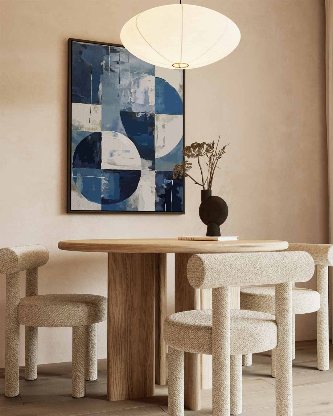 Abstract Geometrisch Blauw Kunstwerk-canvas-dibond-plexiglas-wanddecoratie-WallArtistic