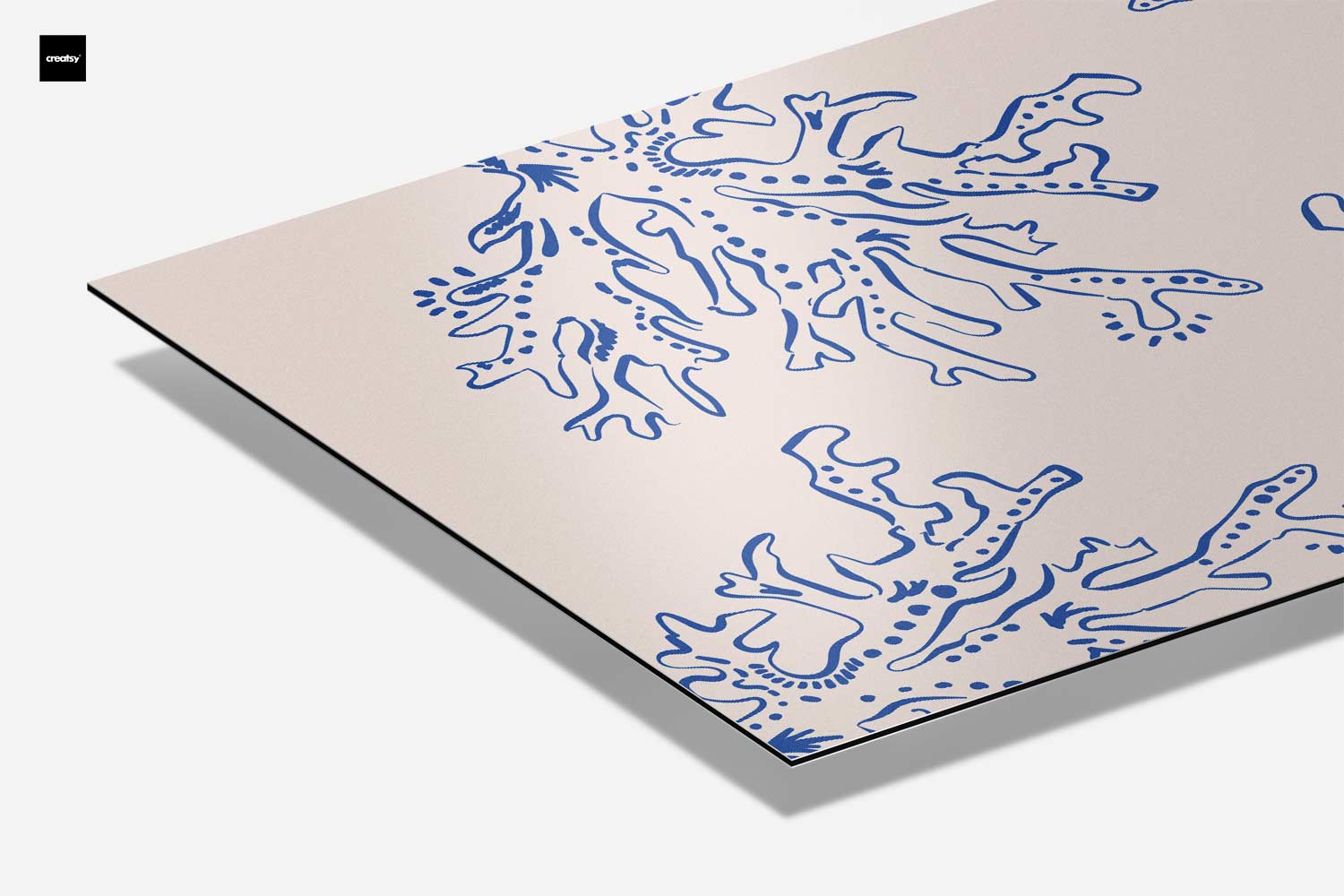 Abstracte Blauwe Koraalpatroon Kunstwerk-canvas-dibond-plexiglas-wanddecoratie-WallArtistic