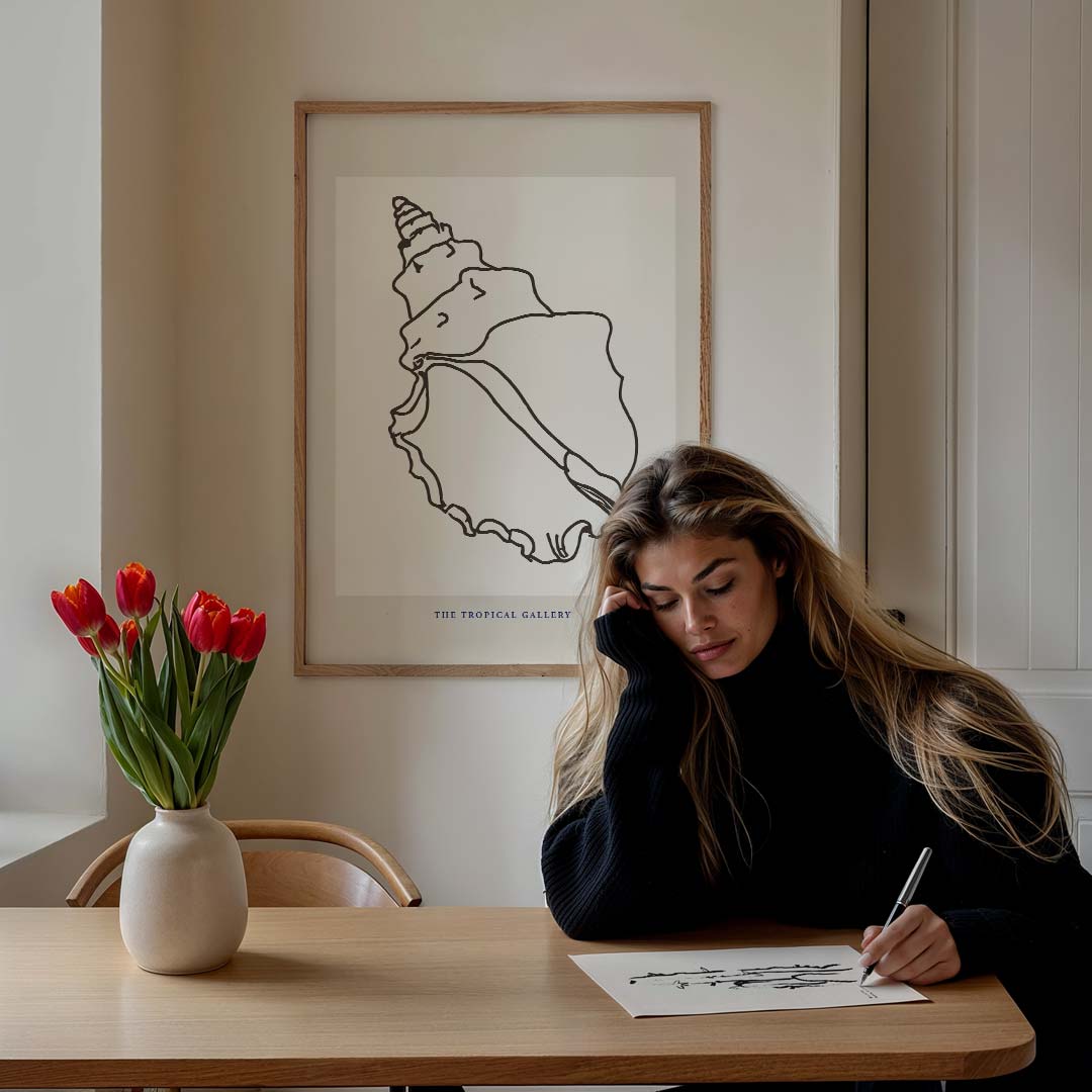 Tropische Schelp Illustratie Poster-WallArtistic