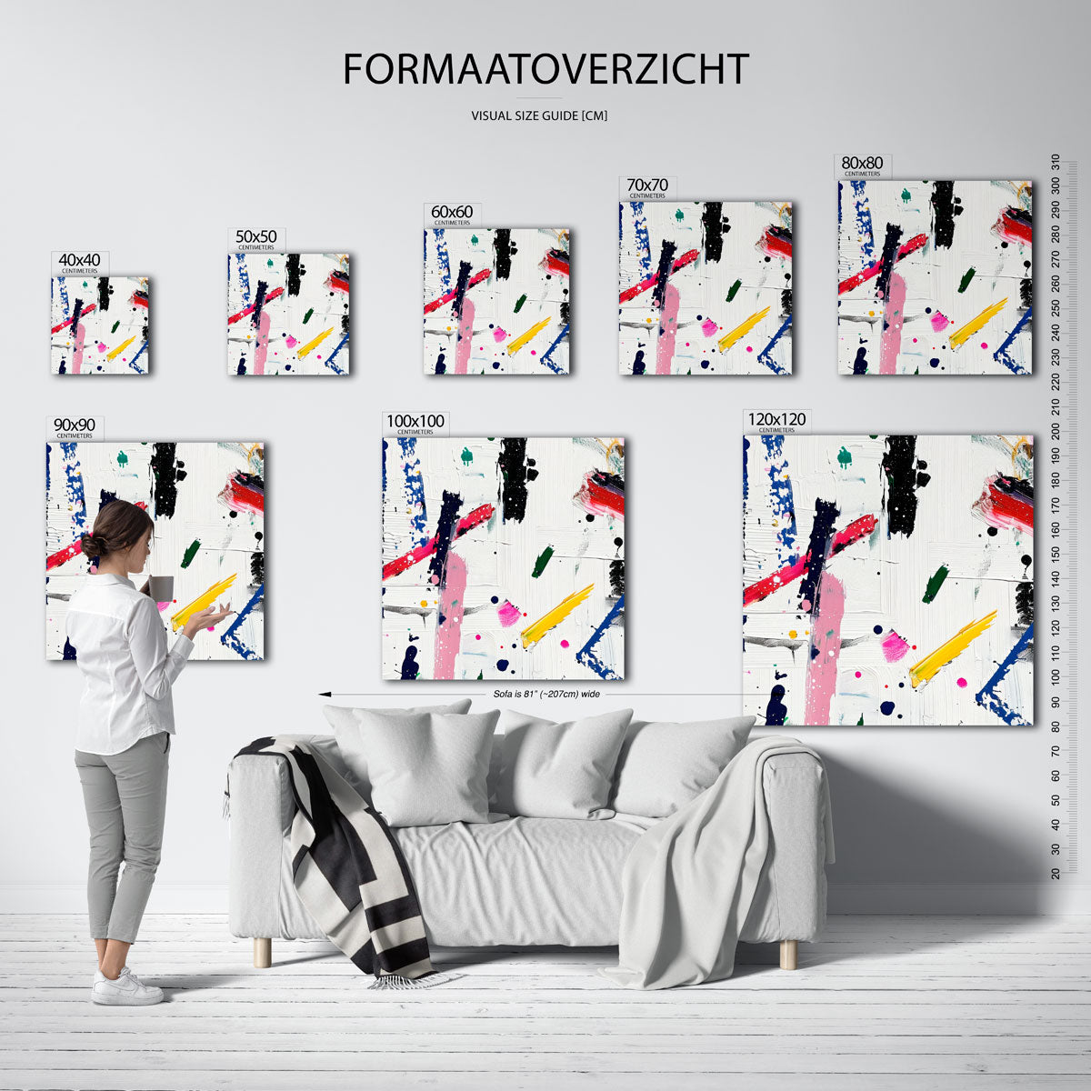 Abstracte penseelstreken Poster