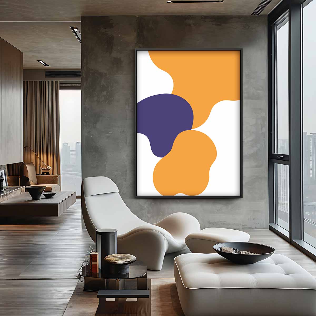 Vloeiende Vormen in Kleur Kunstwerk-canvas-dibond-plexiglas-wanddecoratie-WallArtistic