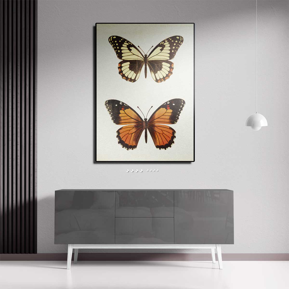 Vintage Vlinder Illustratie Kunstwerk-canvas-dibond-plexiglas-wanddecoratie-WallArtistic
