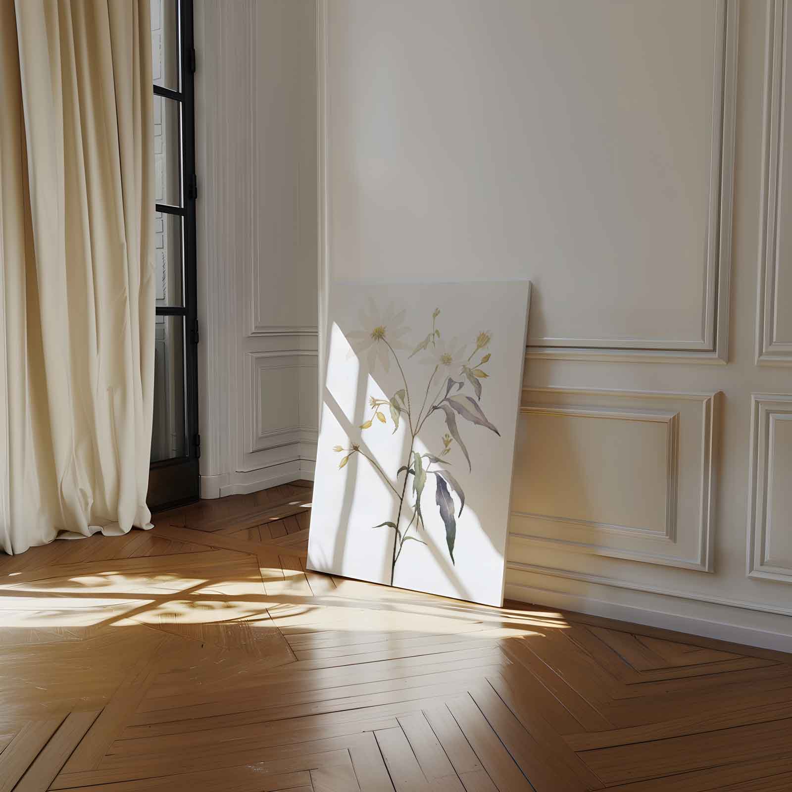 Zachte Bloemenpracht in Waterverf Kunstwerk-canvas-dibond-plexiglas-wanddecoratie-WallArtistic