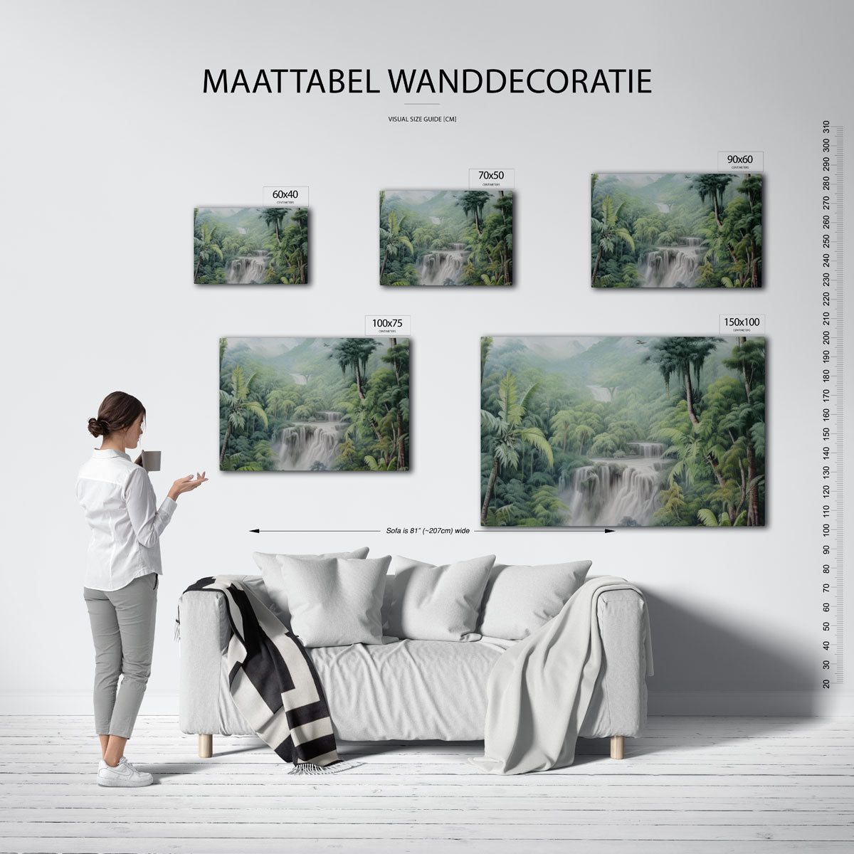 Weelderige waterval Kunstwerk