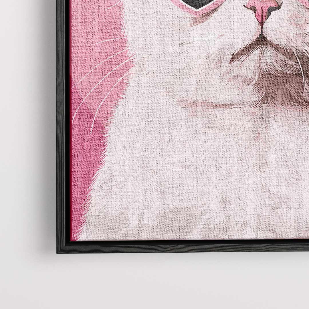 Coole Kat met Hartjesbril Kunstwerk-canvas-dibond-plexiglas-wanddecoratie-WallArtistic