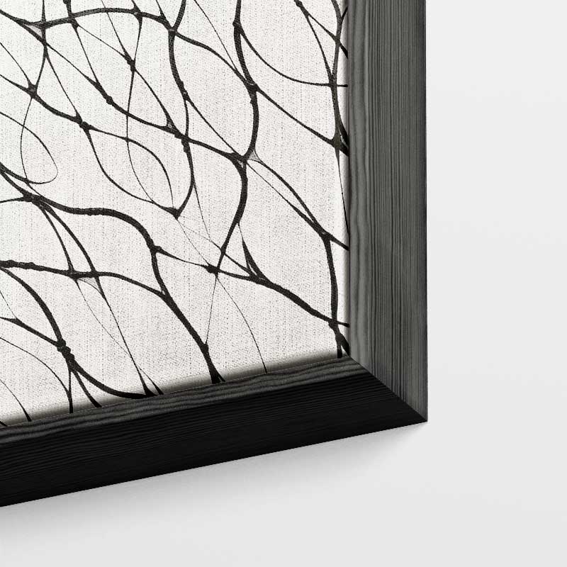 Web van Zwarte Lijnen Kunstwerk-canvas-dibond-plexiglas-wanddecoratie-WallArtistic