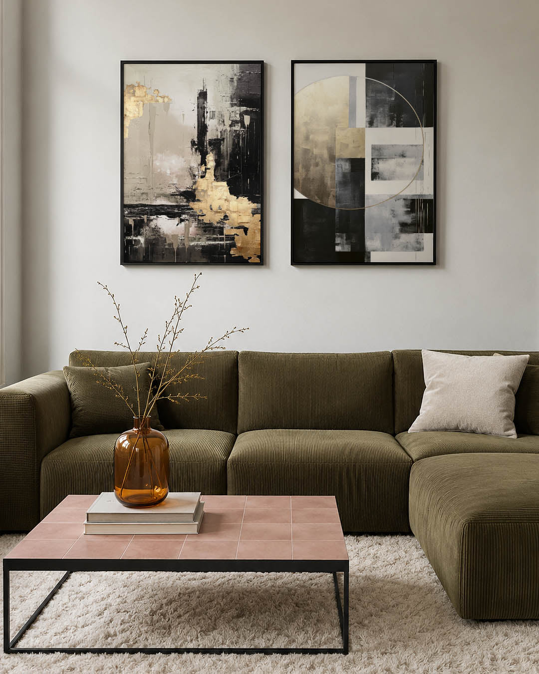 Goud en zwart harmonie Posterset