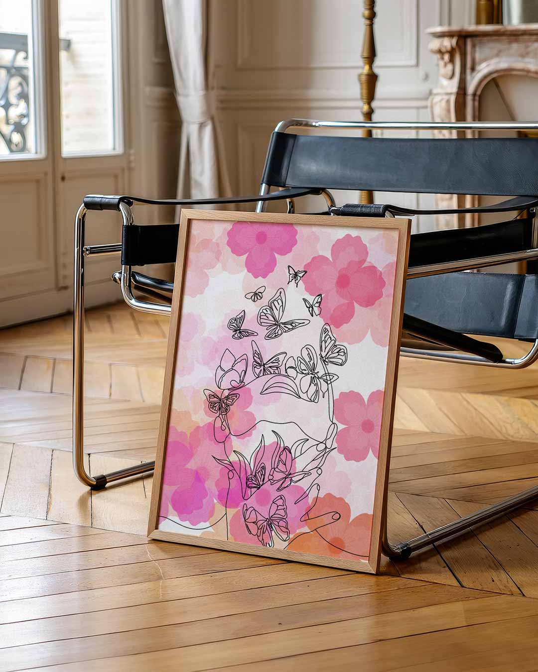 Dromerige Bloemen & Vlinders Poster