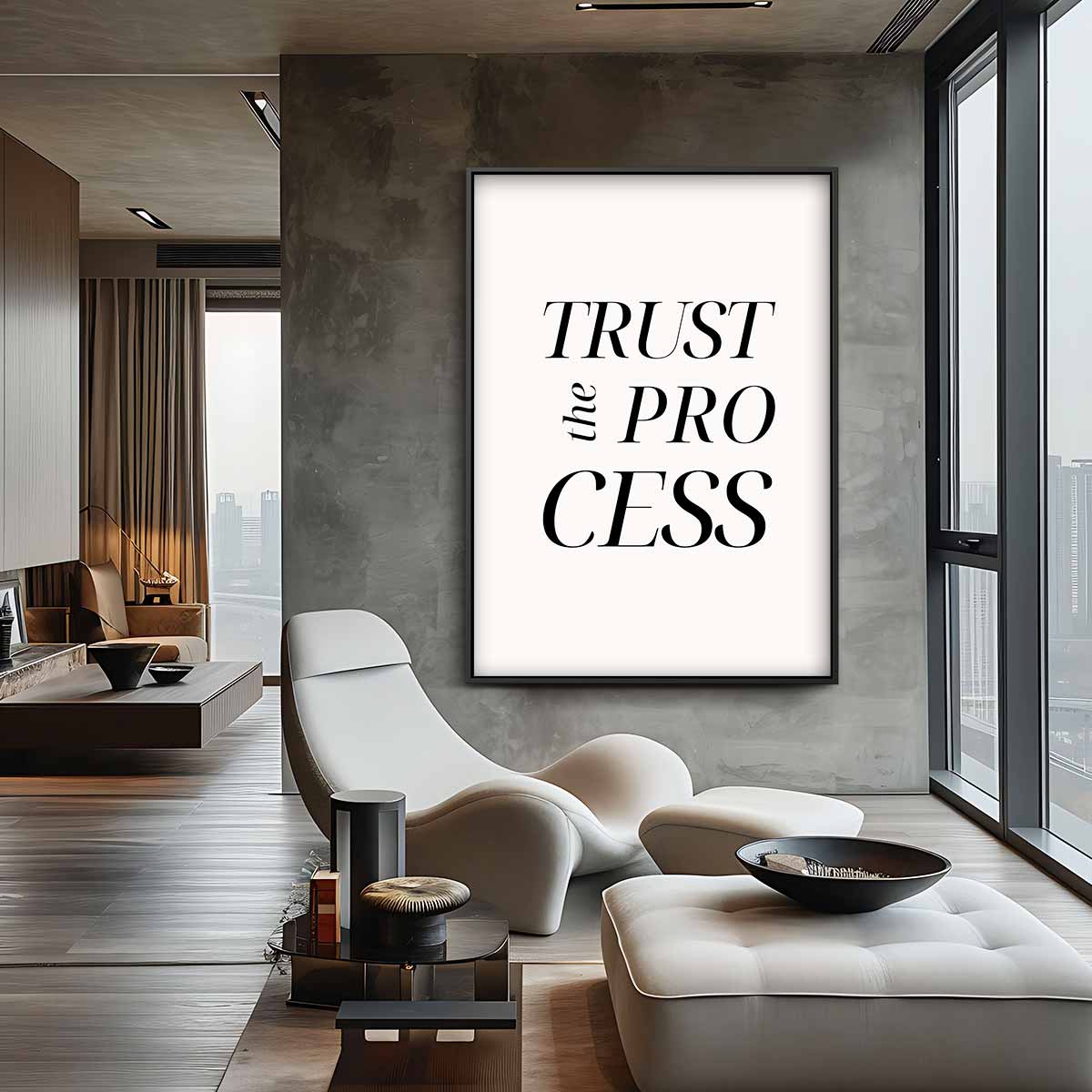 Vertrouw op het Proces Poster Kunstwerk-canvas-dibond-plexiglas-wanddecoratie-WallArtistic