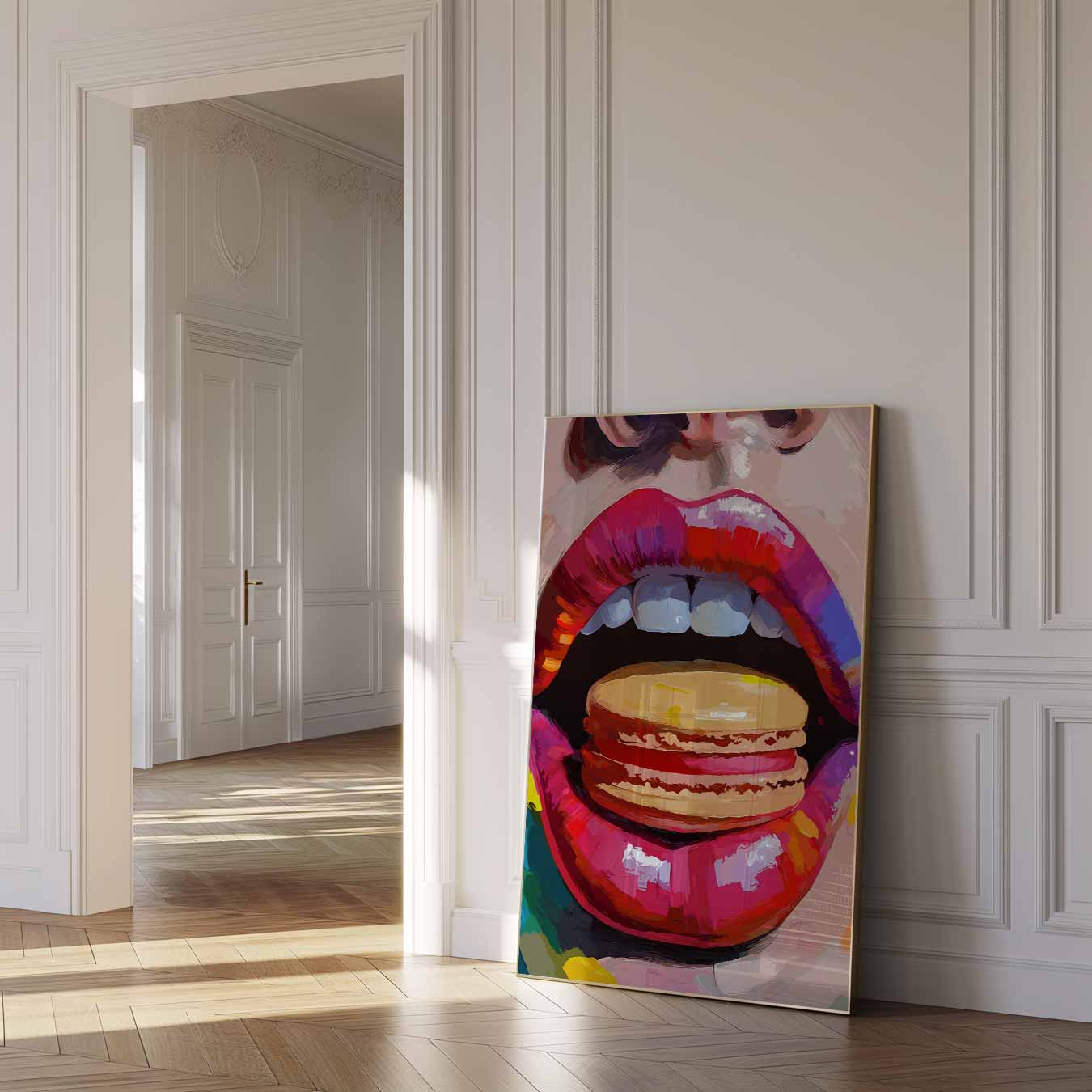 Kleurrijke Lippen Met Macaron Poster