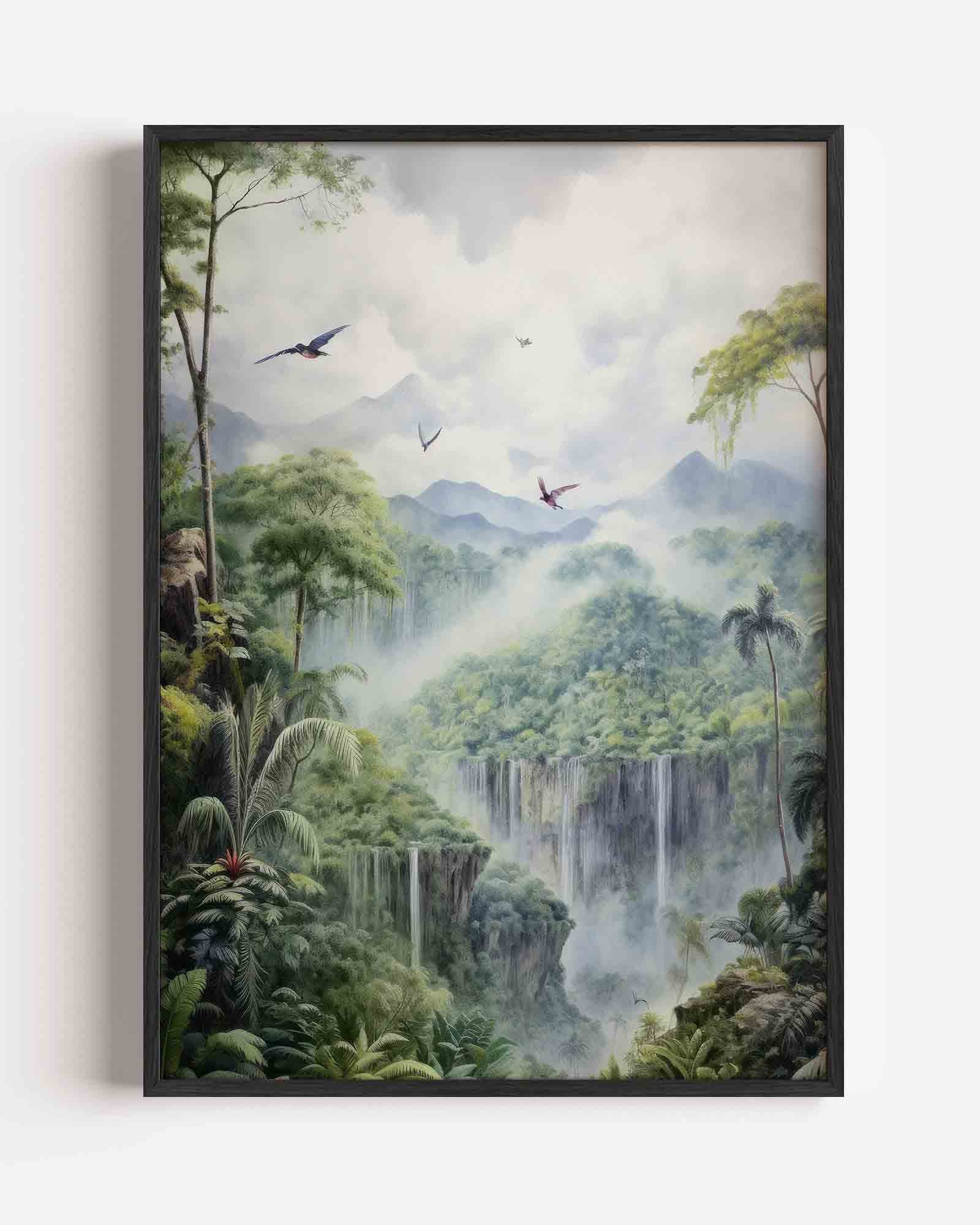 Vogelvlucht over waterval Poster