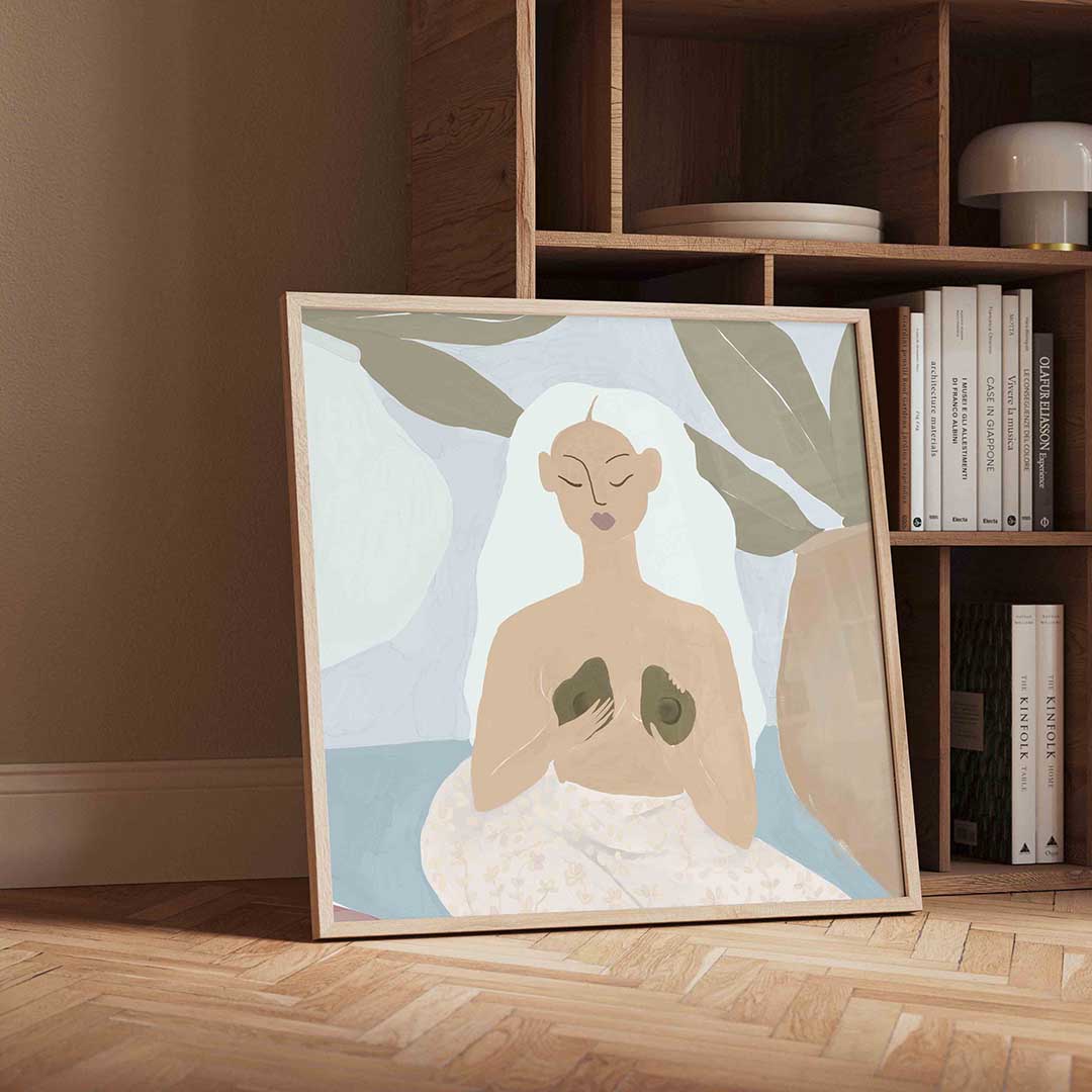 Vrouw met bladeren Poster