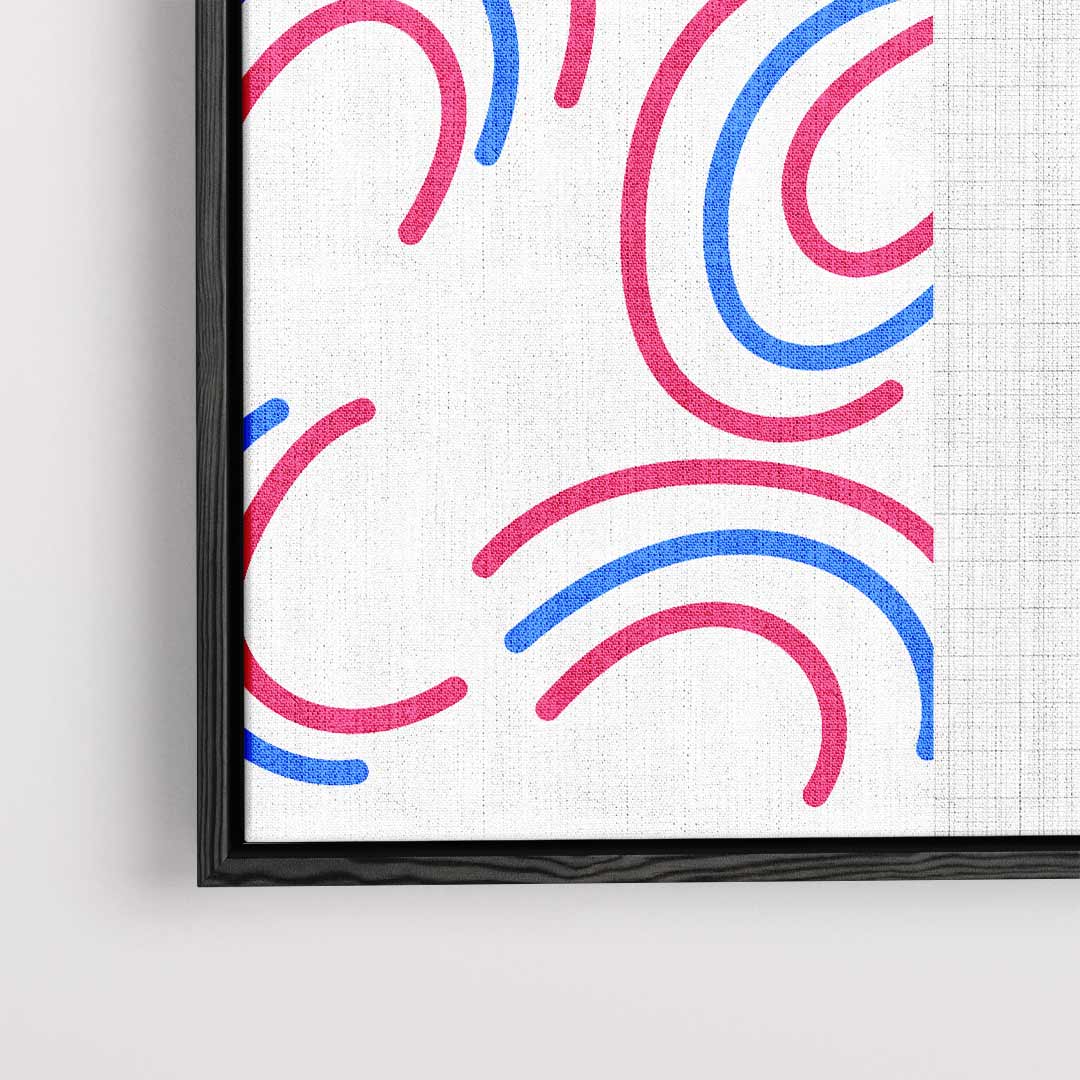 Vrolijke Krullen op Wit Kunstwerk-canvas-dibond-plexiglas-wanddecoratie-WallArtistic