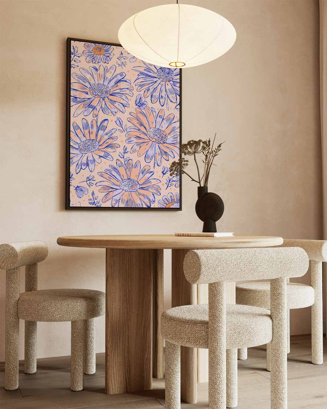 Bloemenpracht Illustratie Kunstwerk-canvas-dibond-plexiglas-wanddecoratie-WallArtistic