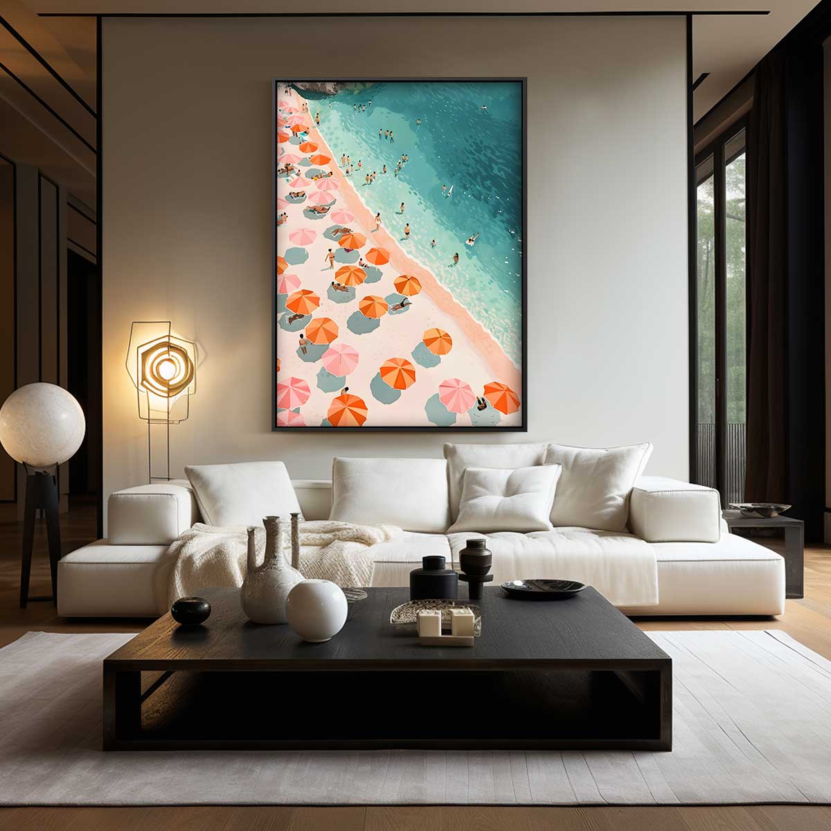 Strandleven in de Zomer Kunstwerk-canvas-dibond-plexiglas-wanddecoratie-WallArtistic