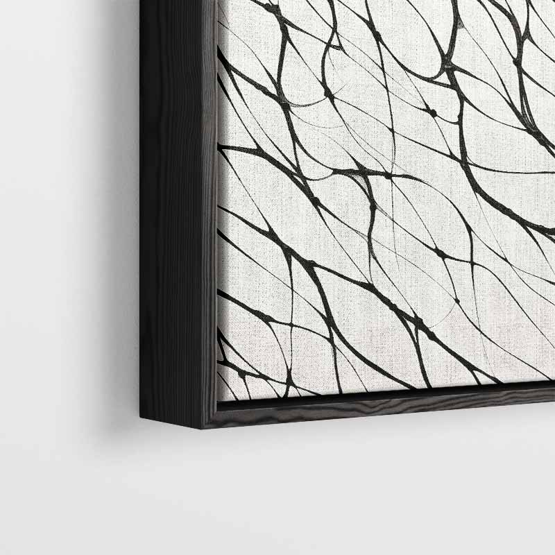 Web van Zwarte Lijnen Kunstwerk-canvas-dibond-plexiglas-wanddecoratie-WallArtistic