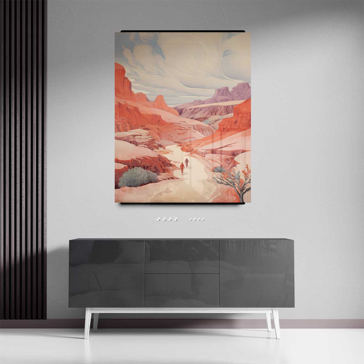 Wandeling door de Canyon Kunstwerk-canvas-dibond-plexiglas-wanddecoratie-WallArtistic