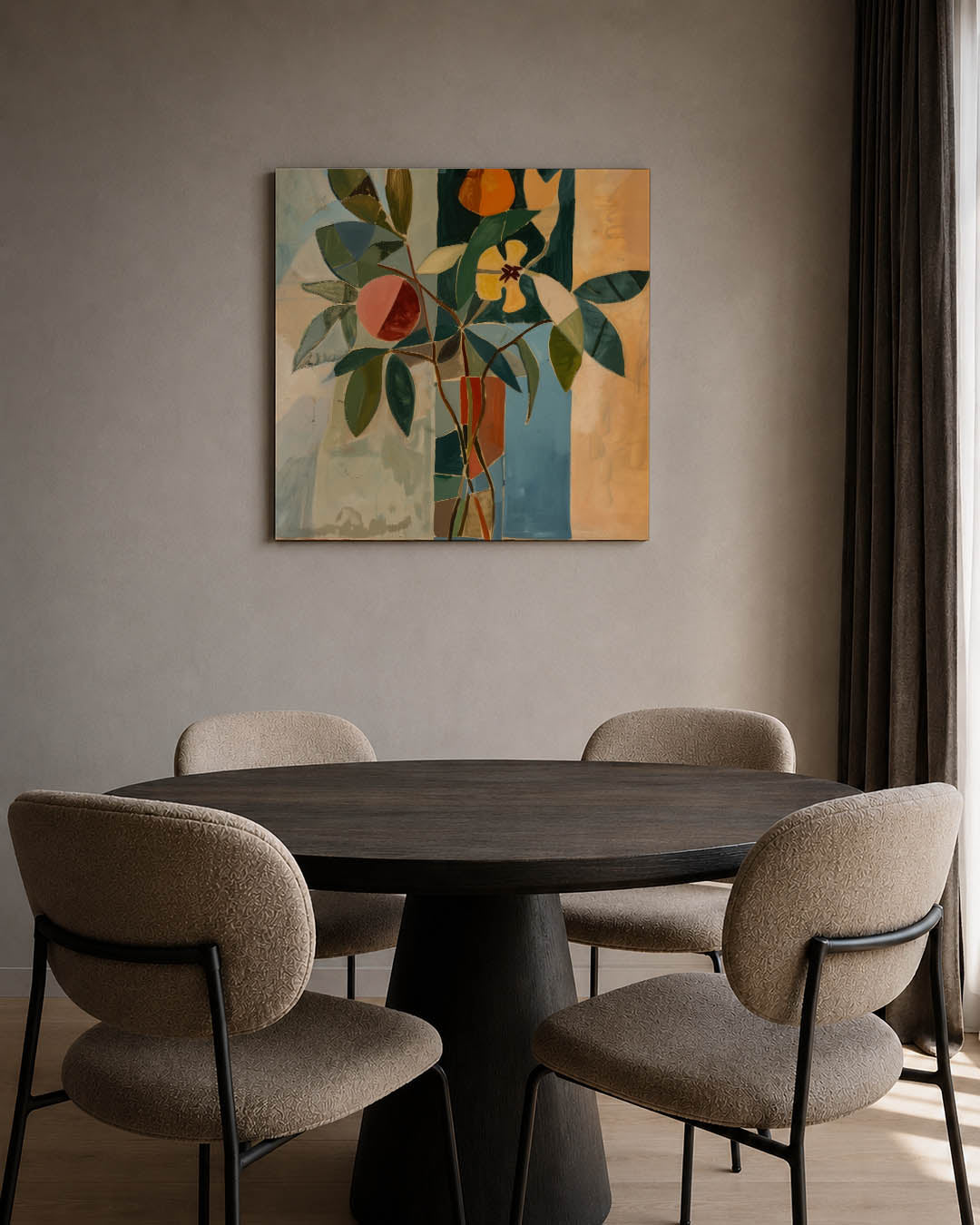 Geometrische bloemvormen Kunstwerk