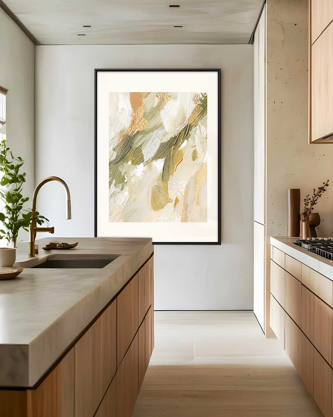 Aarde en Goud Harmonie Kunstwerk-canvas-dibond-plexiglas-wanddecoratie-WallArtistic