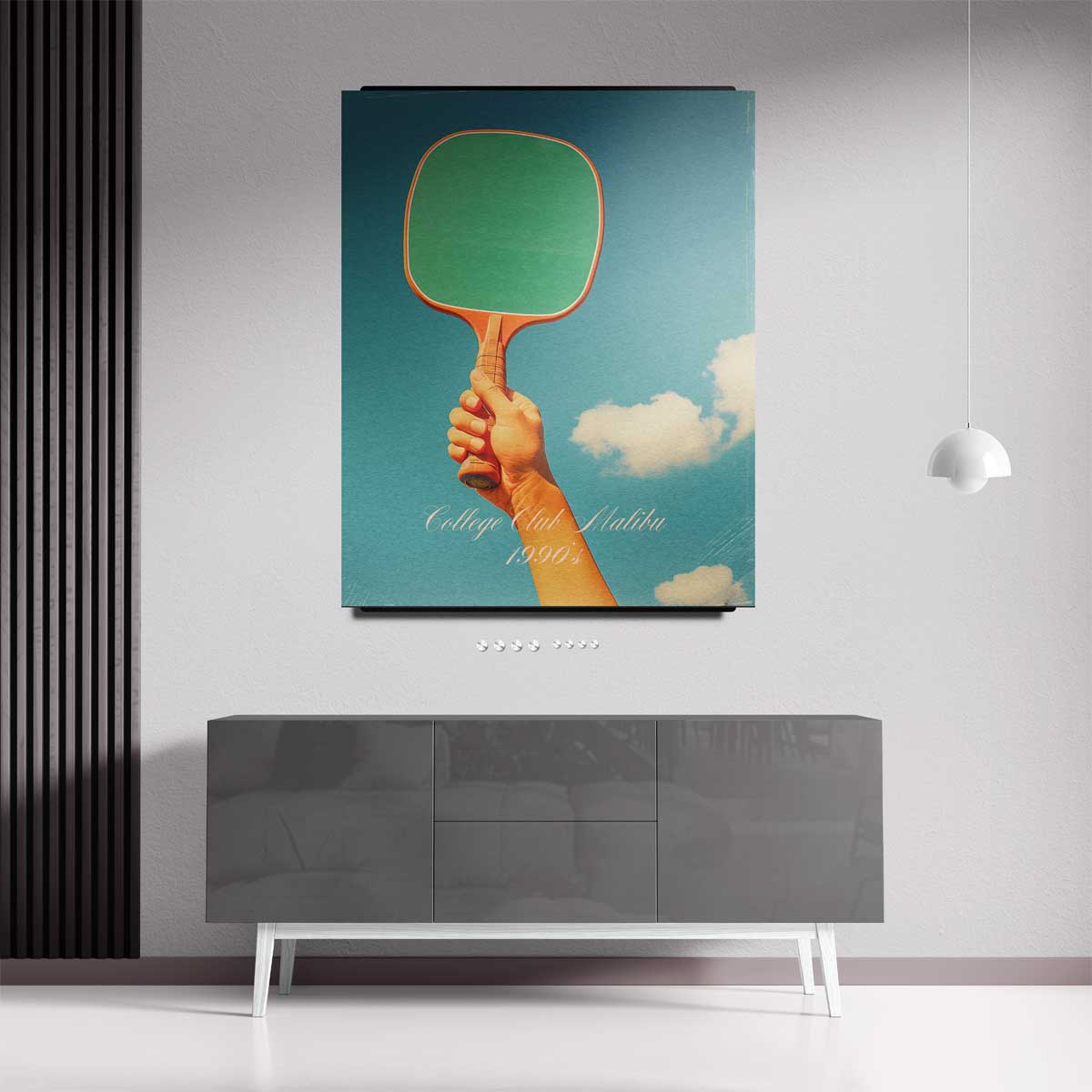 Vintage Tennis Racket Kunstwerk-canvas-dibond-plexiglas-wanddecoratie-WallArtistic