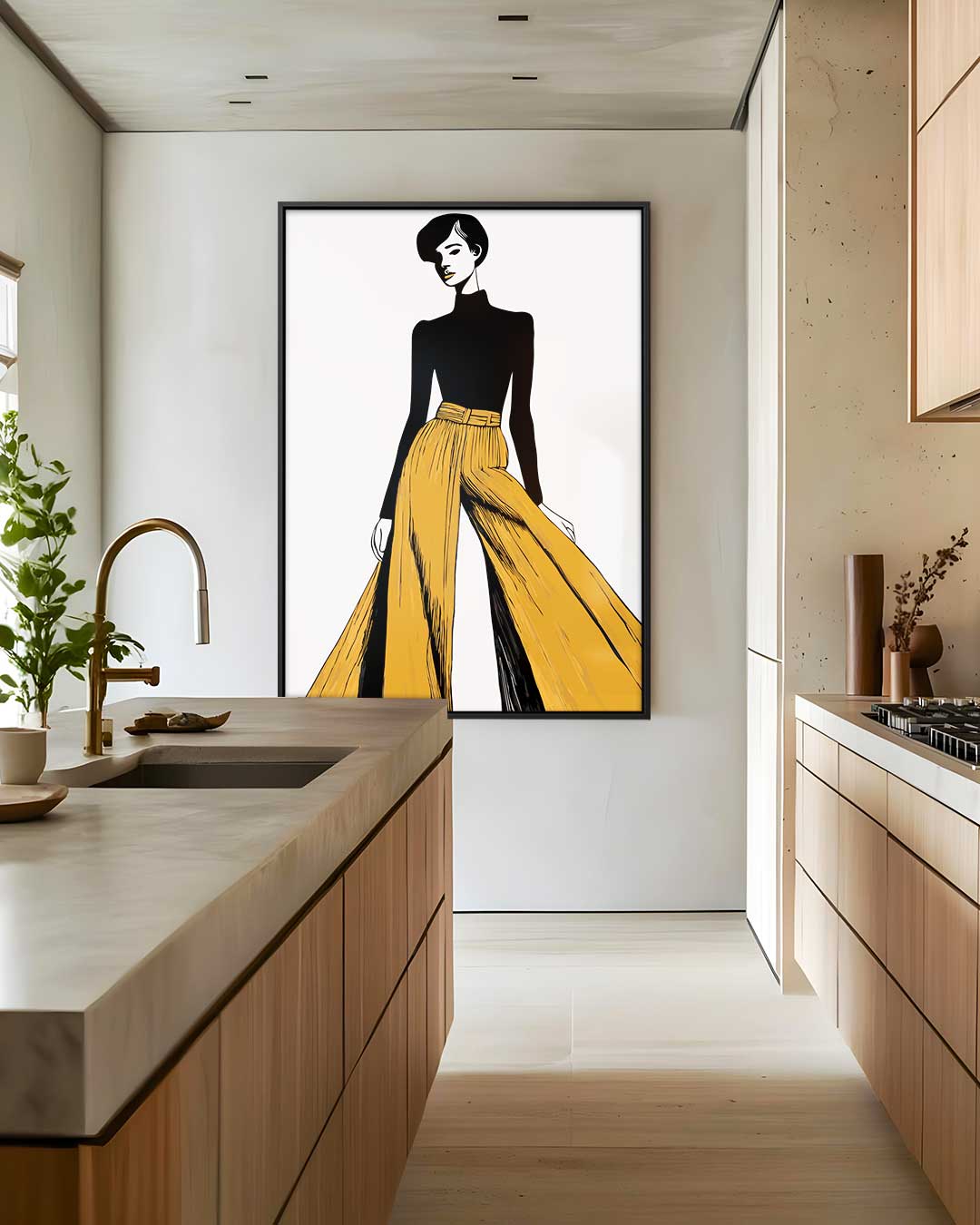 Moderne Mode-Illustratie Kunstwerk-canvas-dibond-plexiglas-wanddecoratie-WallArtistic