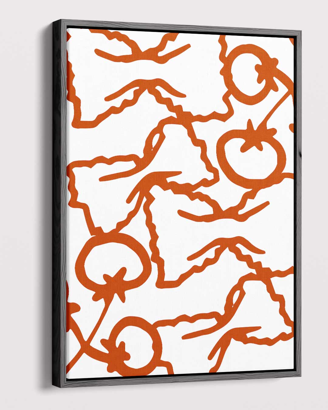 Pasta en Tomaten Illustratie Kunstwerk-canvas-dibond-plexiglas-wanddecoratie-WallArtistic