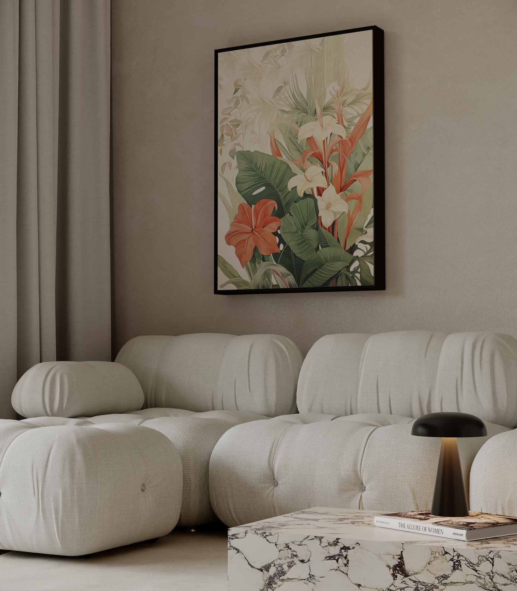 Tropische Bloemenpracht Kunstwerk-canvas-dibond-plexiglas-wanddecoratie-WallArtistic