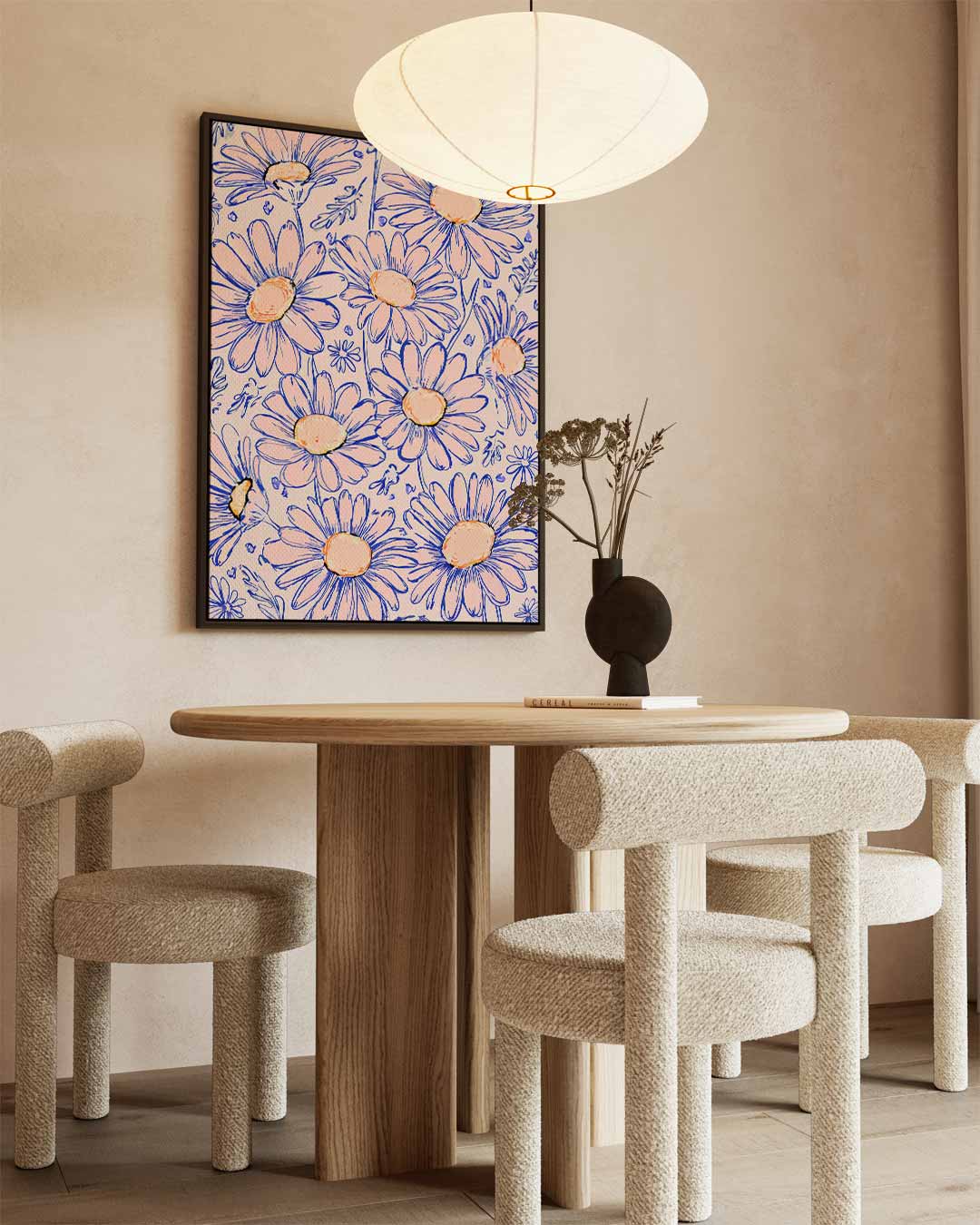 Zonsondergang Madeliefjes Kunstwerk-canvas-dibond-plexiglas-wanddecoratie-WallArtistic