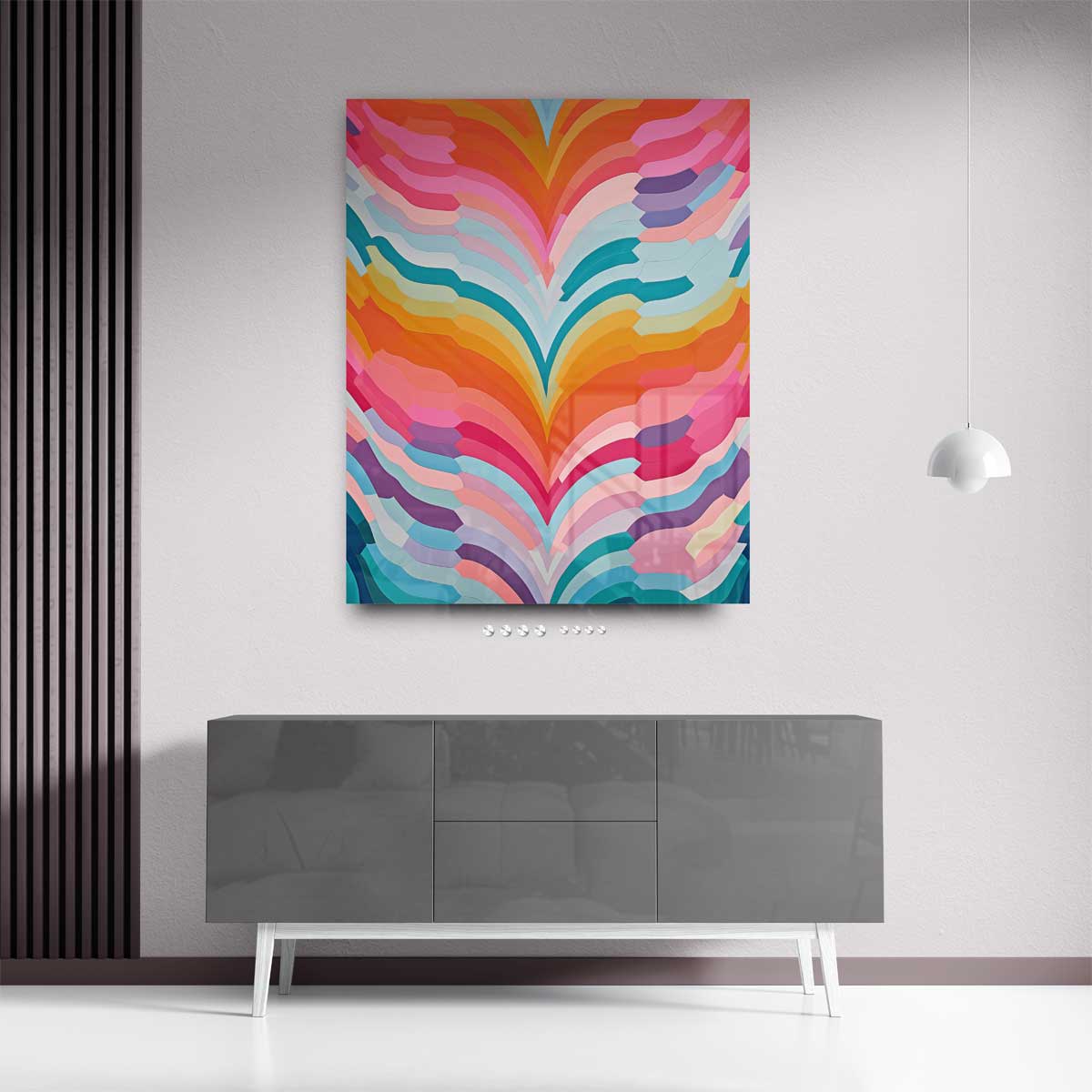 Kleurrijke Golven Kunstwerk-canvas-dibond-plexiglas-wanddecoratie-WallArtistic