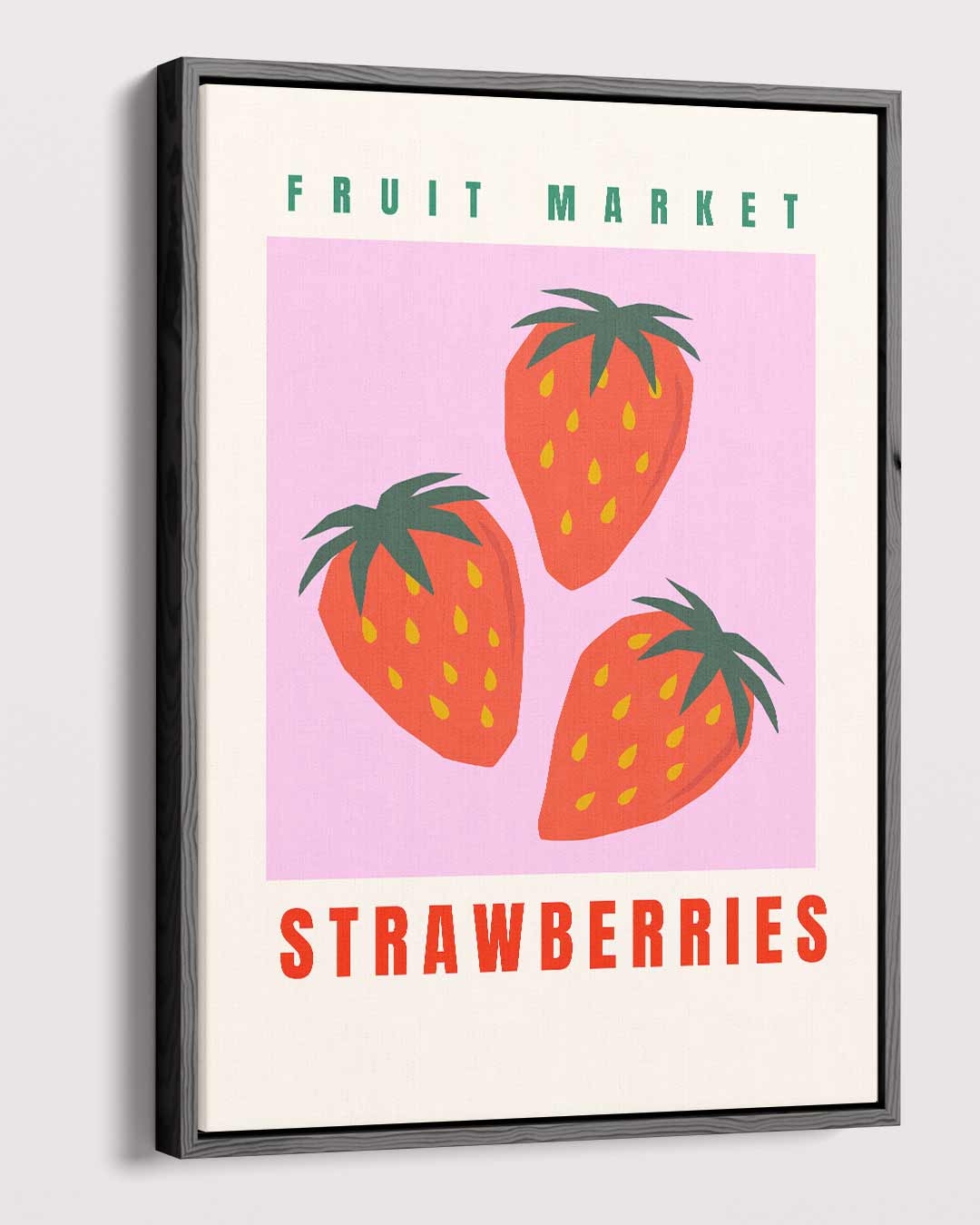 Fruitmarkt Aardbeien Poster Kunstwerk-canvas-dibond-plexiglas-wanddecoratie-WallArtistic